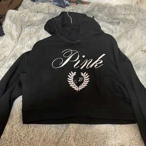pink brand black cropped jacket